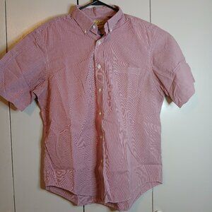Gold Labe Roundtree & Yorke Men's Large Gingham Short Sleeve Shirt (0789G4)